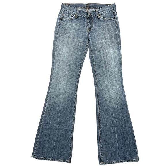 7 For All Mankind Denim - 7 For All Mankind Y2K Low-Rise Flare Jeans Sz 26 Light USA 7FAM Vintage *Read*